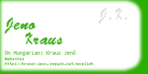 jeno kraus business card